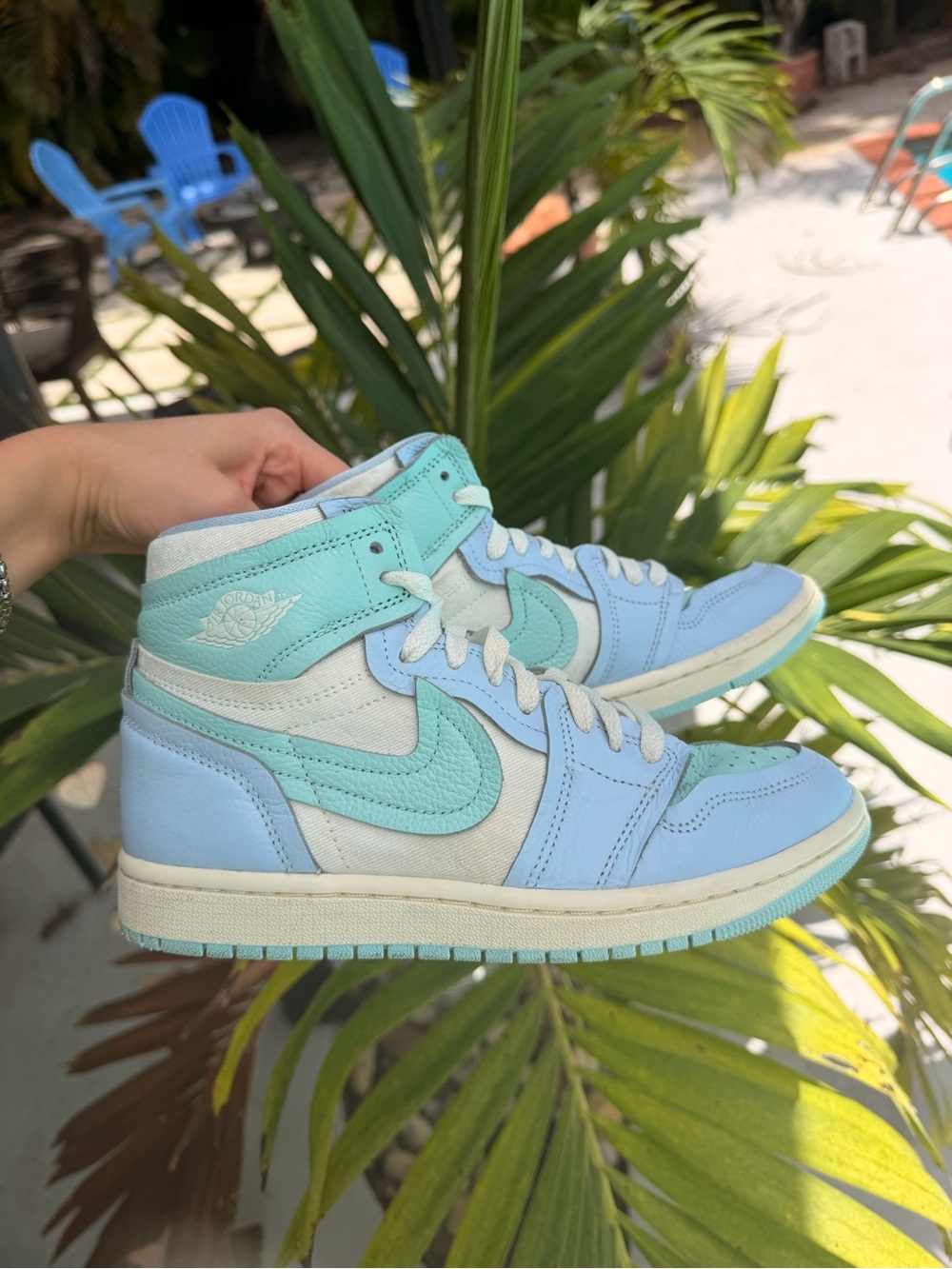 Nike Air Jordan 1 Mid Light Blue & Teal Sneakers
